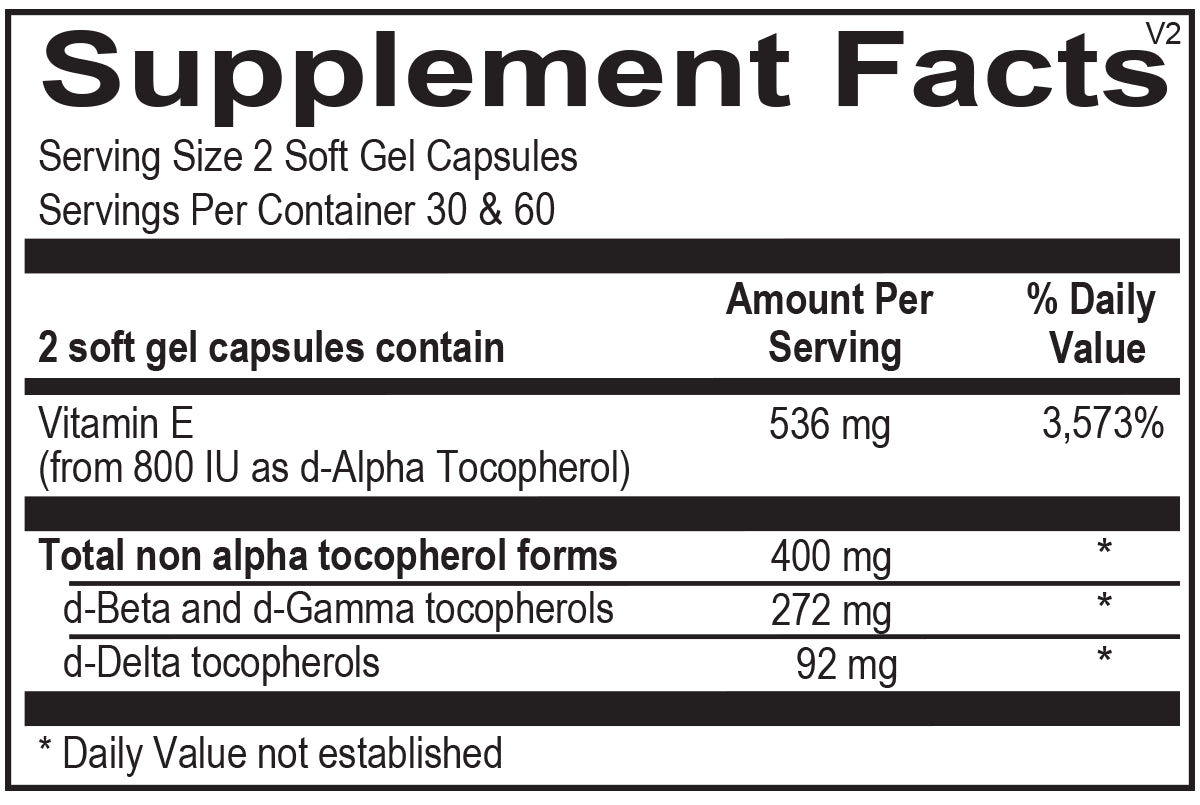 Natural Vitamin E Mixed Tocopherols 60Ct - The Herbal Rx