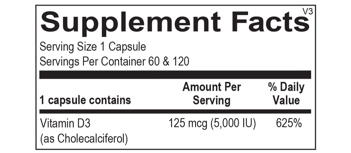 Vitamin D 5000 IU 60Ct - The Herbal Rx